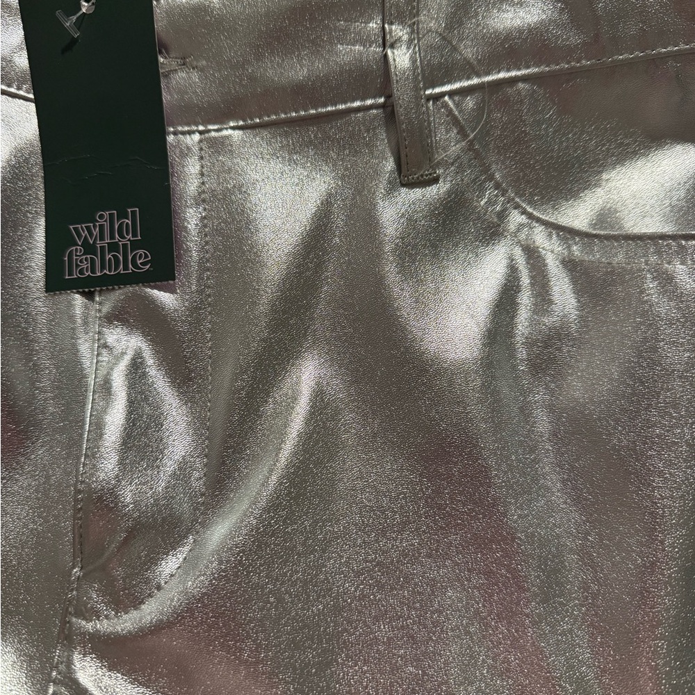 NWT Wild Fable Silver Metallic flare Jeans - Picture 14 of 14
